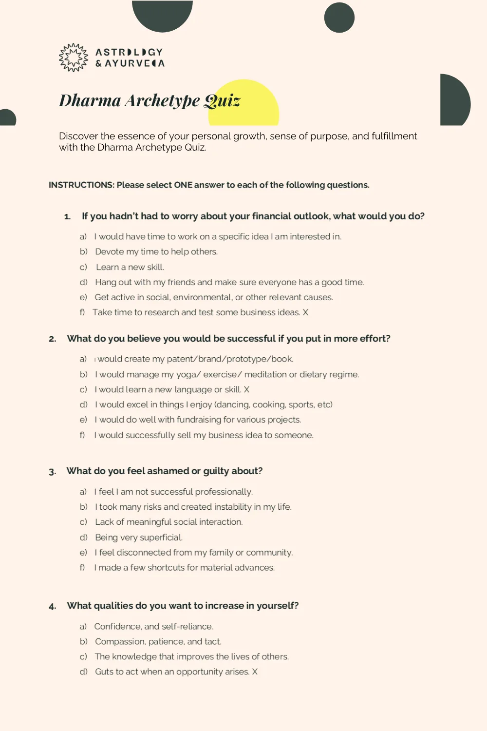Dharma Archetype Quiz