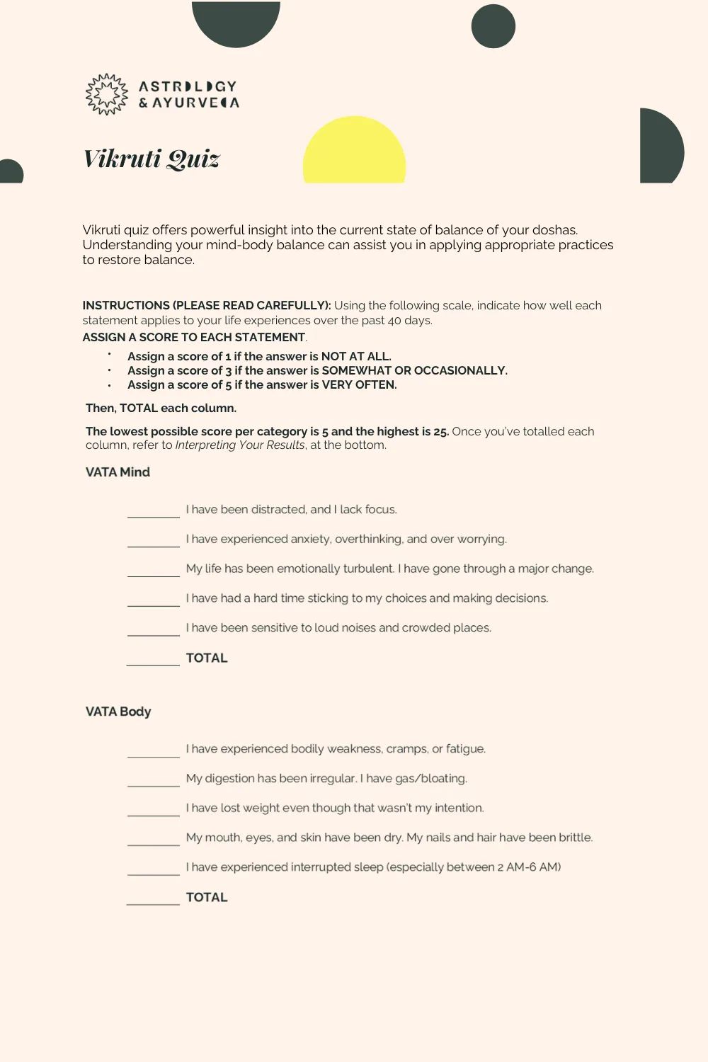 Vikruti Quiz