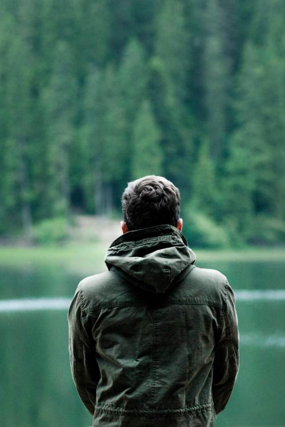 A man in the lush green nature.