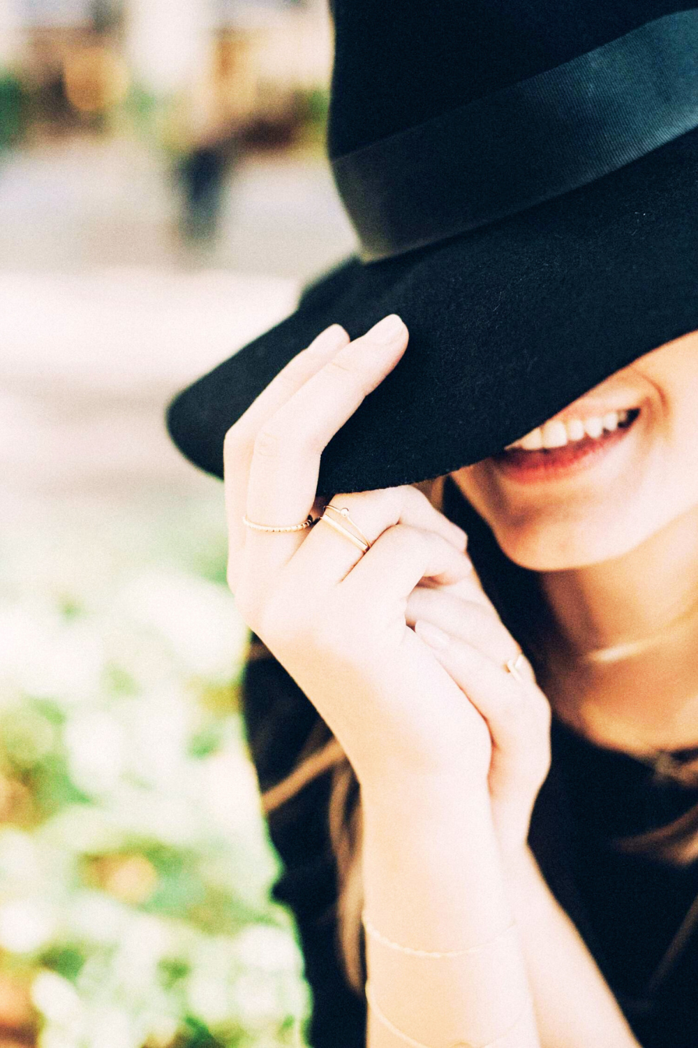 Feminine side of Capricorn: female with black hat