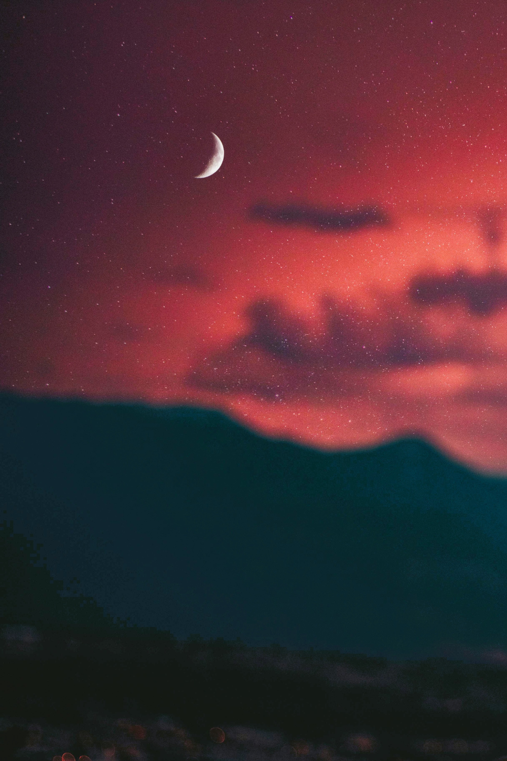 a moon in the night sky