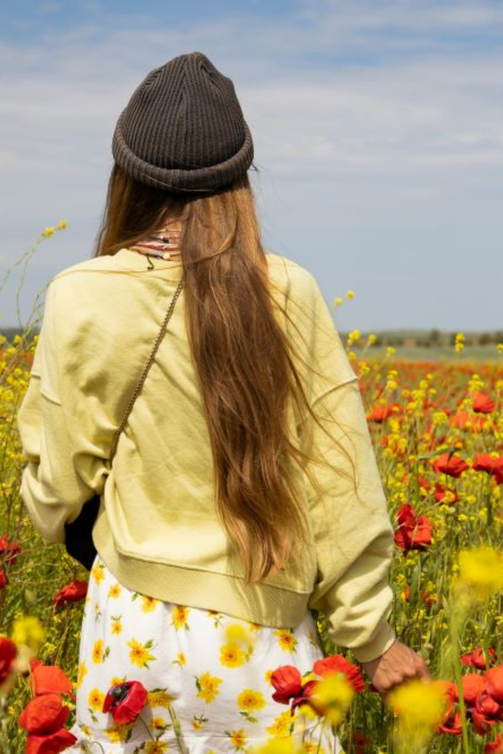 A golden-hued floral field in late summer, bursting with wildflowers under warm sunlight.
